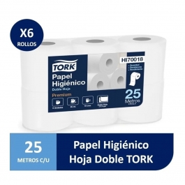 Papel Higiénico Bajo Metraje H/D Premium 25 MT x 6 Rollos