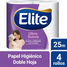 Papel Higiénico Bajo Metraje H/D Ultra 25 MT x 4 Rollos