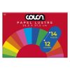 Papel Lustre 14 Pliegos 12 Colores 26,5 x 37,5 CM