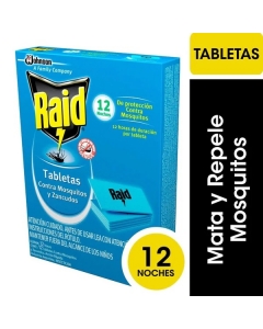 Insecticida Tabletas Recarga Mosquitos y Zancudos 12 Tabletas