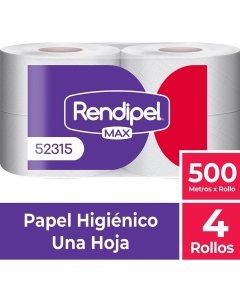 Papel Higienico Alto Metraje HS 500 MT x 4 Rollos