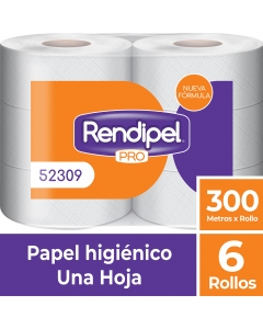 Papel Higienico Alto Metraje HS 300 MT x 6 Rollos