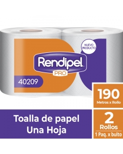 Toalla de Papel Alto Metraje HS 190 MT x 2 Rollos