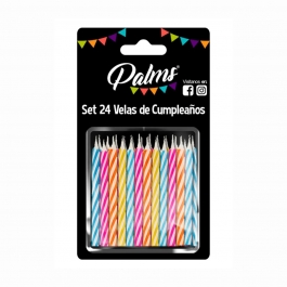 Set de Velas Espirales Colores Surtidos 24 UND