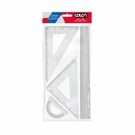Set Geometria Plastico 4 Piezas