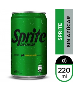 Bebida Lata Sprite Sin Azucar Pack 6 UND 220 ML