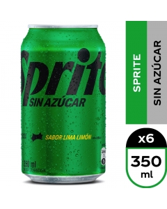 Bebida Lata Sprite Sin Azucar Pack 6 UND 350 ML