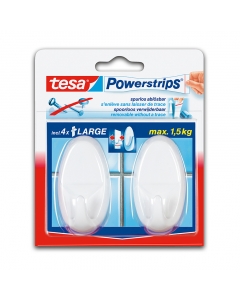 Ganchos Adhesivos Powerstrips Blancos Grandes 15 KG Max 2 UND