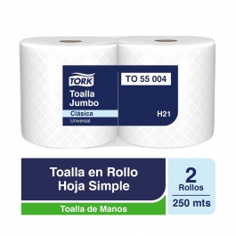 Toalla de Papel Alto Metraje H/S Universal 250 MT x 2 Rollos