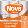 Toalla de Papel Bajo Metraje H/D Clásica 12 MT x 3 Rollos