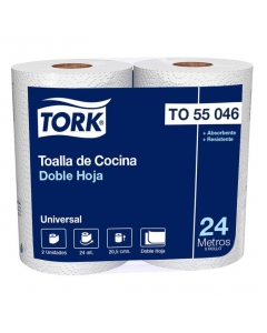 Toalla de Papel Bajo Metraje HD Universal Blanca 24 MT x 2 Rollos