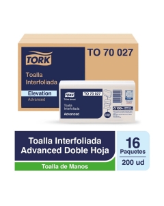 Toalla de Papel Interfoliada HD Advanced 200 Hjs x 16 Pqtes