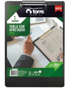 Anotador Pvc Negro Con Apretador Simpleoficio
