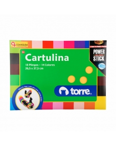 Bolson Cartulina 18 Pliegos 14 Colores 265 x 375 CM