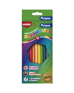 Lapizes de Colores Hexagonales 12 UND