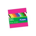 Papel Lustre 12 Colores 10 x 10 CM 24 Hjs