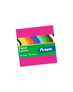 Papel Lustre 12 Colores 10 x 10 CM 24 Hjs