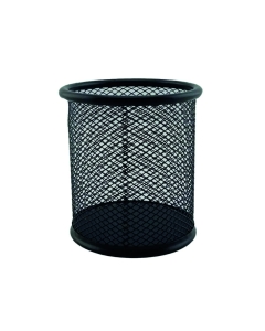 Porta Lapices Malla Metalico Negro