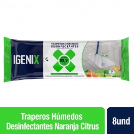 Trapero Húmedo Desinfectante Multiuso - Naranja Citrus 8 UND x 1 Pqte