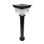 Bollard Solar LED 10W, 2.700°K, Dimensiones 120*H570mm. Bateria de Litio 4.2V/4.4AH, IP65, Color Negro