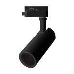 Foco a Riel Negro Mate 1XGU10 Monofásico IP20 220V Dimensiones Ø60 x 140 MM