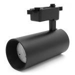 Foco a Riel Negro Mate 1XGU10 Monofásico IP20 220V Dimensiones Ø60 x 140 Mm