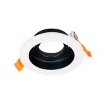 Foco Circular Bisel Blanco Reflector Negro 1*GU10 105MM IP20 220V. no Incluye Ampolleta