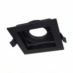 Foco Cuadrado Retraido Negro Simple 1*GU10, Dimensiones: 102*102mm, IP20, 220V. no Incluye Ampolleta
