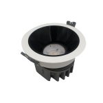 Foco LED Spot 24° Retraido Dirigible 12W, 3.000°K, Bisel Blanco, Interior Negro, 220V