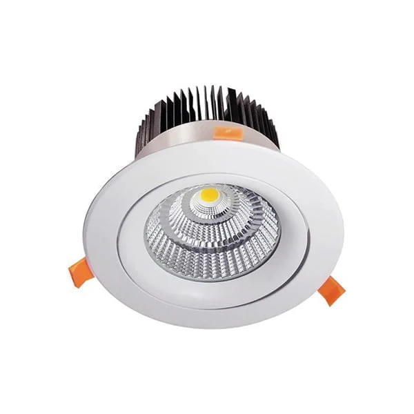 foco-spot-dirigible-empotrado-a-cielo-bisel-blanc-5 Foco Spot Dirigible Empotrado a Cielo, Bisel Blanco, 25W LED COB Sharp, 4.300°K, 220V, 24° de Apertura, Ø142*H118 Mm - Imagen 1