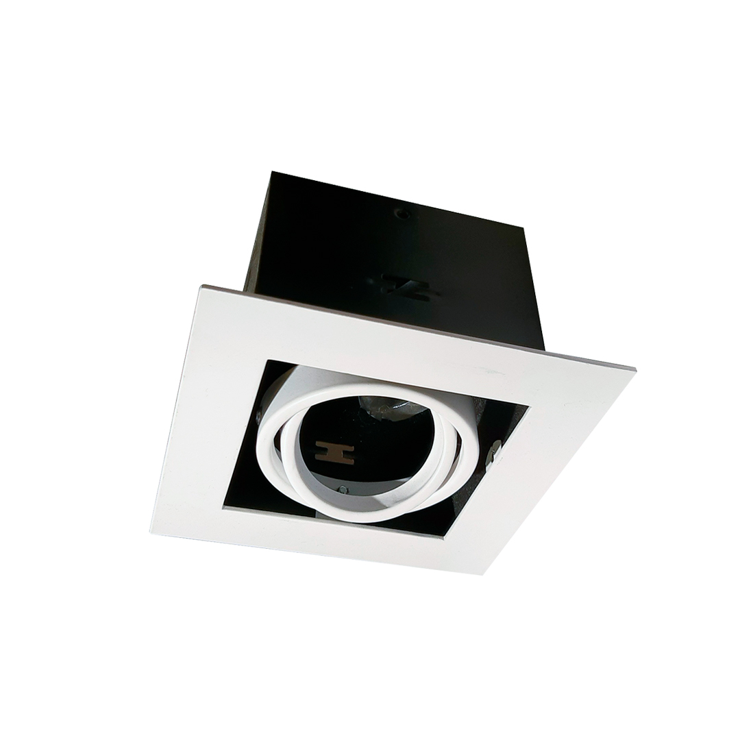 foco-tipo-puzzle-empotrado-cielo-blanco-1xgu10-m-x Foco Tipo Puzzle Empotrado Cielo Blanco 1XGU10 MÁX 50W Dimensiones 130*130*H90mm IP20 220V. no Incluye Ampolleta. - Imagen 1