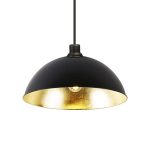 Lámpara Colgante 1XE27 Negro Dorado