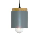 Lámpara Colgante Basic, 1XE27, Color Gris, 220V, Ø130X110MM. no Incluye Ampolleta.