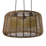 Lámpara Colgante Rústica III, 1XE27, Material Bamboo, 220V, Ø500X250MM. no Incluye Ampolleta.