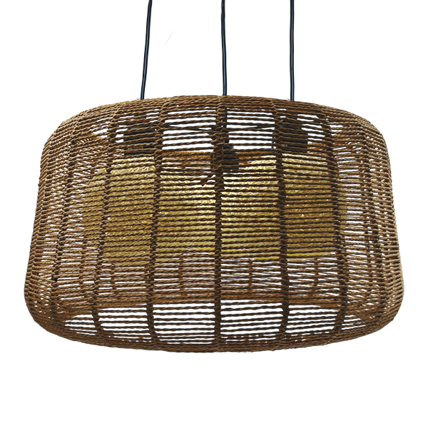 l-mpara-colgante-r-stica-iii-1xe27-material-bamb Lámpara Colgante Rústica III, 1XE27, Material Bamboo, 220V, Ø500X250MM. no Incluye Ampolleta. - Imagen 1