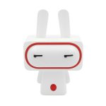 Lámpara de Noche LED Tipo Espanta Cucos Diseño Rabbits, LUZ Cálida, Recargable