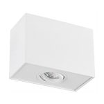 Luminaria Apliqué a Cielo Rectangular Blanco 1XGU10, Basculante, IP20, 220V, Dimensiones: 150*90*120mm. no Incluye Ampolleta.
