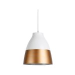 Luminaria Colgante Buho Blanco Dorado 1XE27 IP20 220V Dimensiones 28X26 CMS. no Incluye Ampolleta