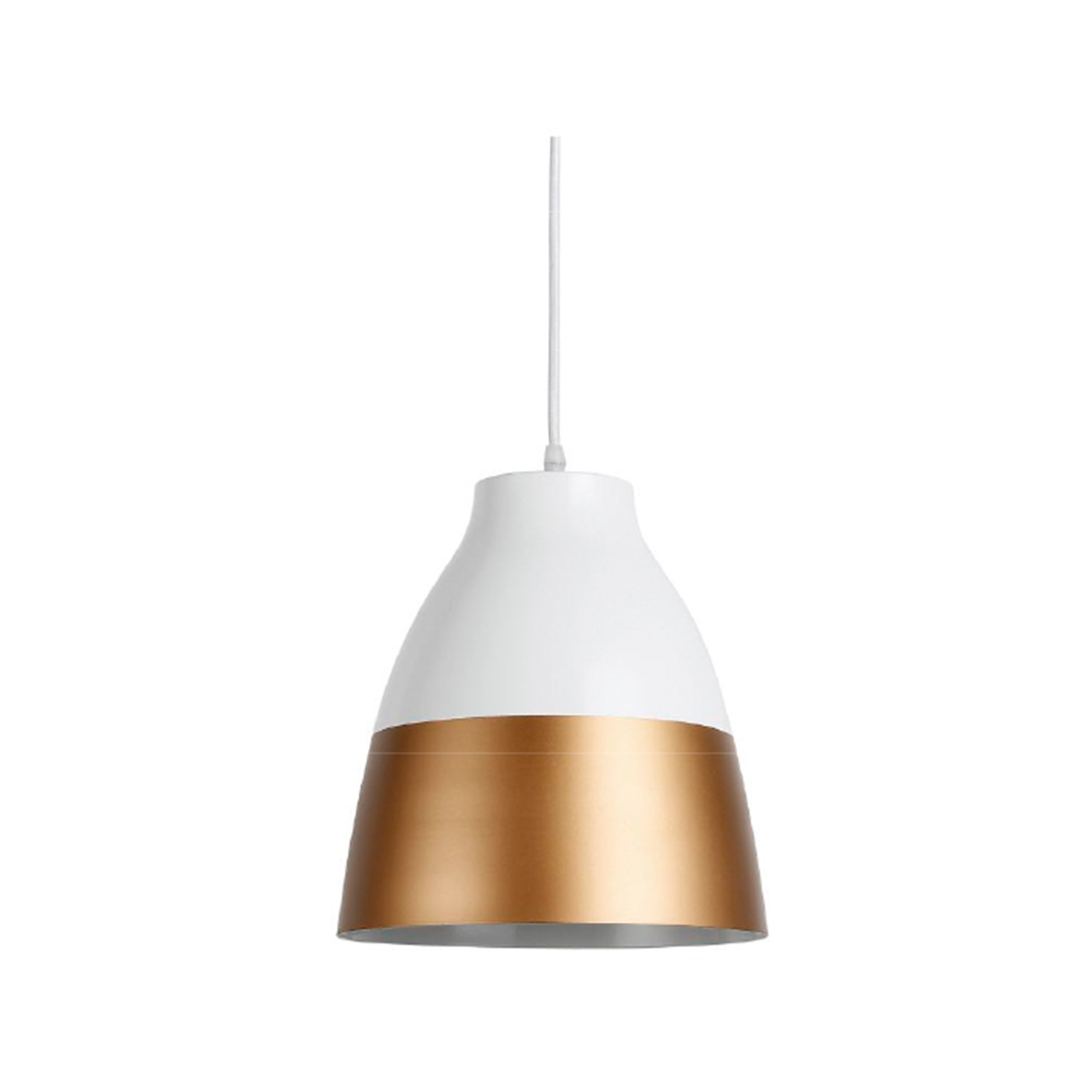 luminaria-colgante-buho-blanco-dorado-1xe27-ip20-2 Luminaria Colgante Buho Blanco Dorado 1XE27 IP20 220V Dimensiones 28X26 CMS. no Incluye Ampolleta - Imagen 1
