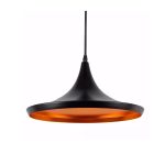 Luminaria Colgante Negro Bememo Dorado 1XE27 IP20 220V Dimensiones 17X38 CMS. no Incluye Ampolleta