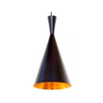 Luminaria Colgante TD Negro Dorado 1XE27 IP20 220V Dimensiones 17X38 CMS. no Incluye Ampolleta