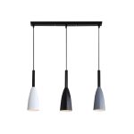 Luminaria Colgante Trio Tipo Cono Horizontal Baneauz 3XE27 IP20 220V Dimensiones 10X20 CMS. no Incluye Ampolleta