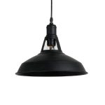Luminaria Colgante Trono Negro 1XE27 IP20 220V Dimensiones 18X32 CMS. no Incluye Ampolleta