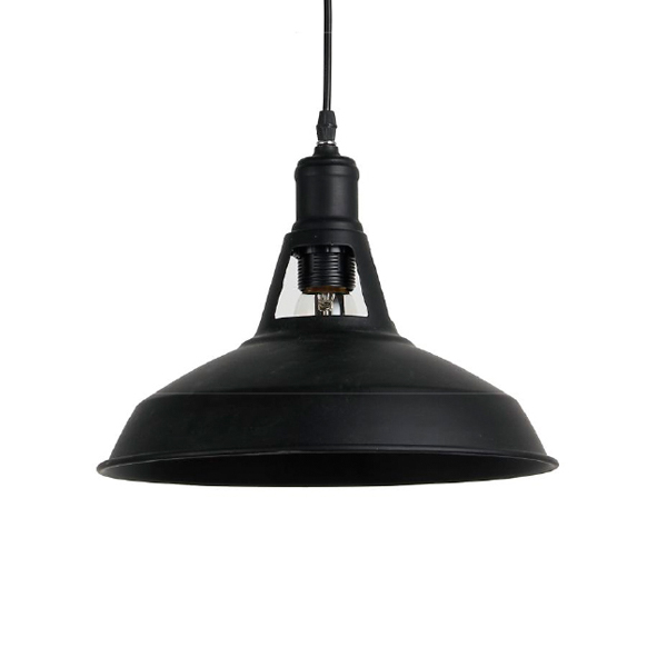 luminaria-colgante-trono-negro-1xe27-ip20-220v-dim Luminaria Colgante Trono Negro 1XE27 IP20 220V Dimensiones 18X32 CMS. no Incluye Ampolleta - Imagen 1