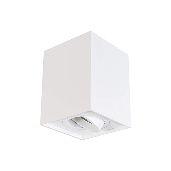 luminaria-tipo-apliqu-cielo-quadro-blanco-1xgu10- Luminaria Tipo Apliqué Cielo Quadro Blanco 1XGU10 50W MÁX IP20 220V Dimensiones 96*96*125MM. no Incluye Ampolleta. - Imagen 1