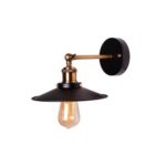 Luminaria Tipo Apliqué Muro Alaniz Metal Negro Dorado 1XE27 220V. no Incluye Ampolleta.