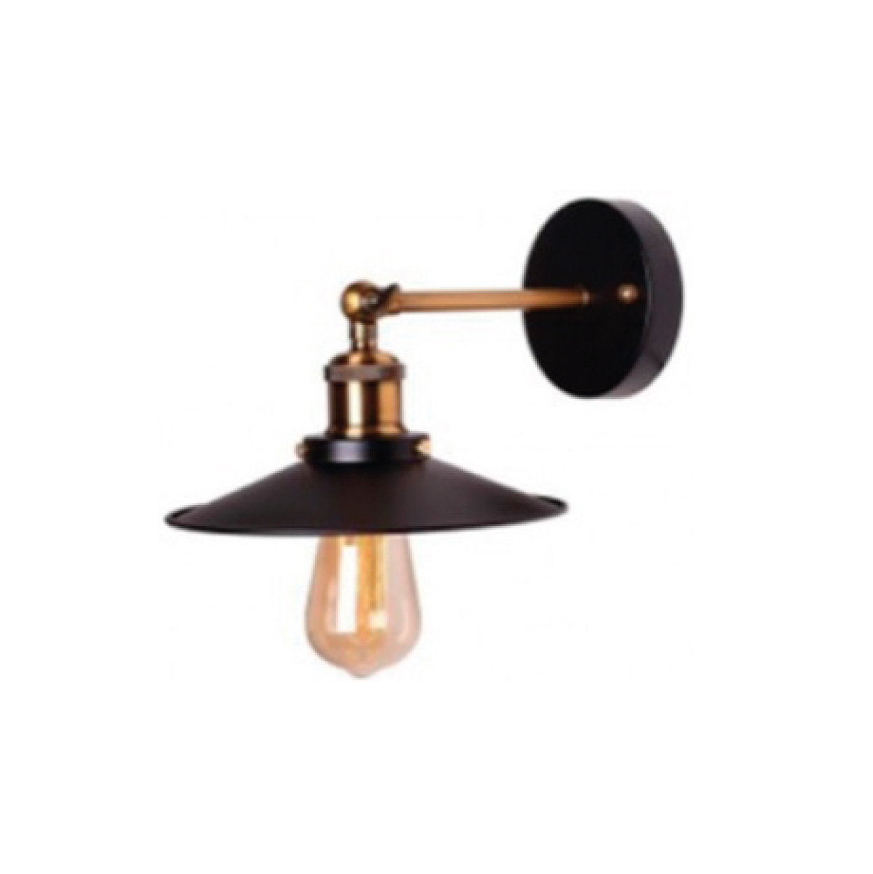 luminaria-tipo-apliqu-muro-alaniz-metal-negro-dor Luminaria Tipo Apliqué Muro Alaniz Metal Negro Dorado 1XE27 220V. no Incluye Ampolleta. - Imagen 1