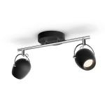 Luminaria Tipo Apliqué Rivano Negro LED 2X4.3W 2700K 860LM IP20 220V