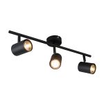 Luminaria Tipoa Apliqué Jeana Negro Mate 3XGU10 MÁX 50W IP20 220V Medidas 500*80*150mm. no Incluye Ampolletas.
