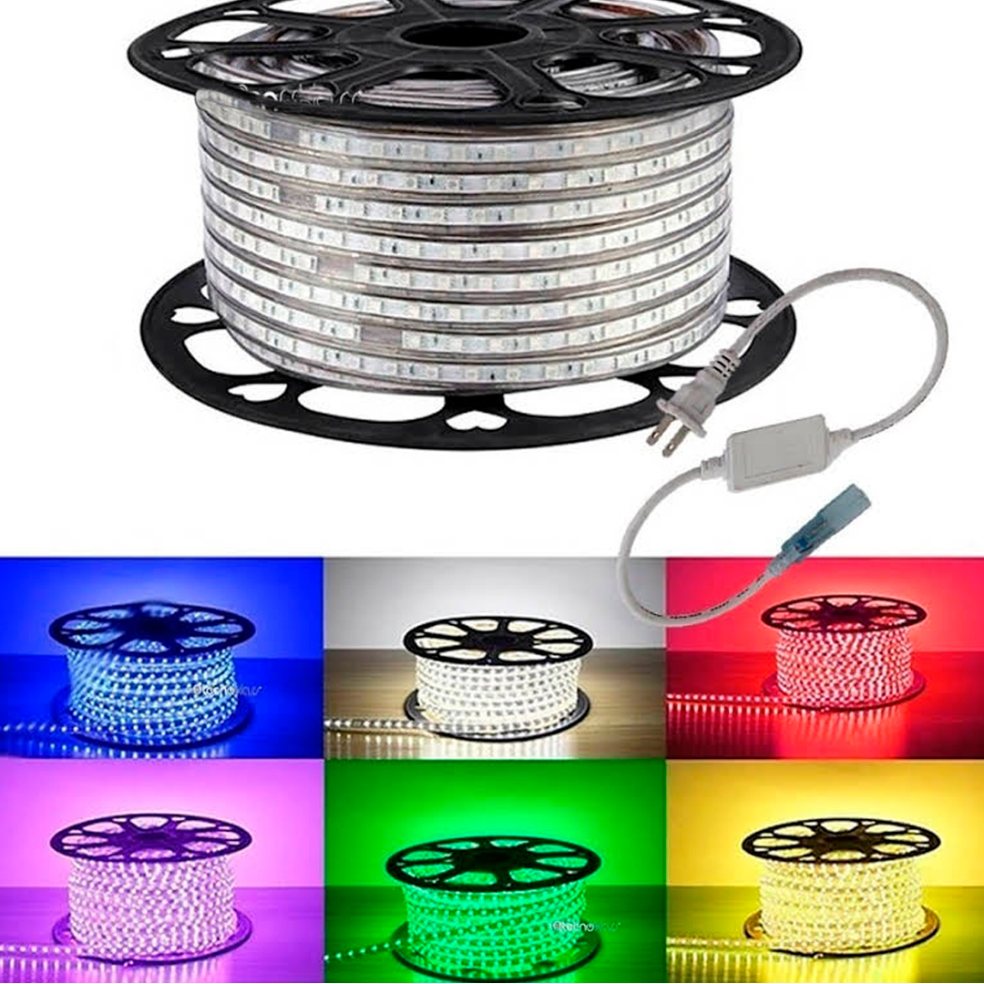 manguera-led-smd-chip-5050-120led-mt-rgb-ip65-18w Manguera LED SMD Chip 5050, 120LED/MT RGB IP65 18W 220V Fondo Blanco. se Vende POR Rollo 50 Metros. - Imagen 1